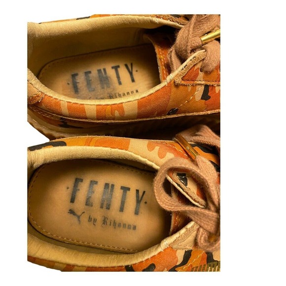 Puma Fenty Rhianna Orange Camo Platform Creeper Shoes Women’s Sz 7 36234101 - Picture 7 of 9